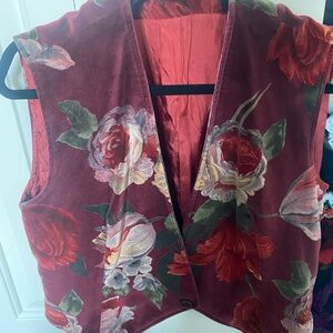 Floral Velvet Vest